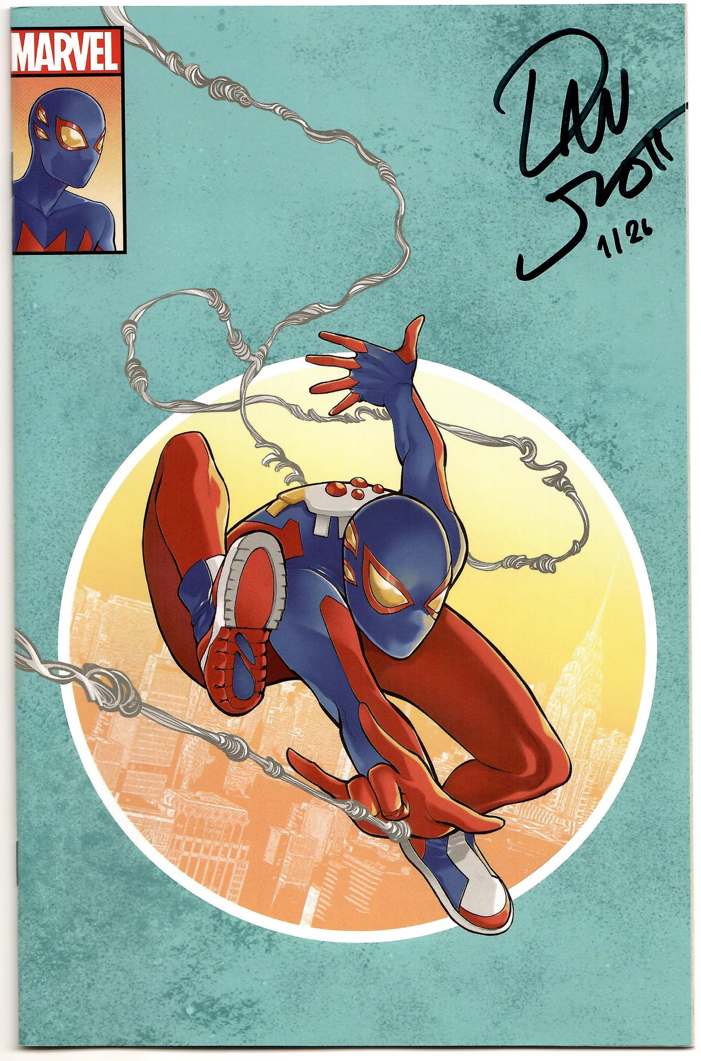 Spider-Man #7 Marvel 2023 Romy Jones Virgin Spider-Boy SIGNED Dan Slott - Golden Apple Comics