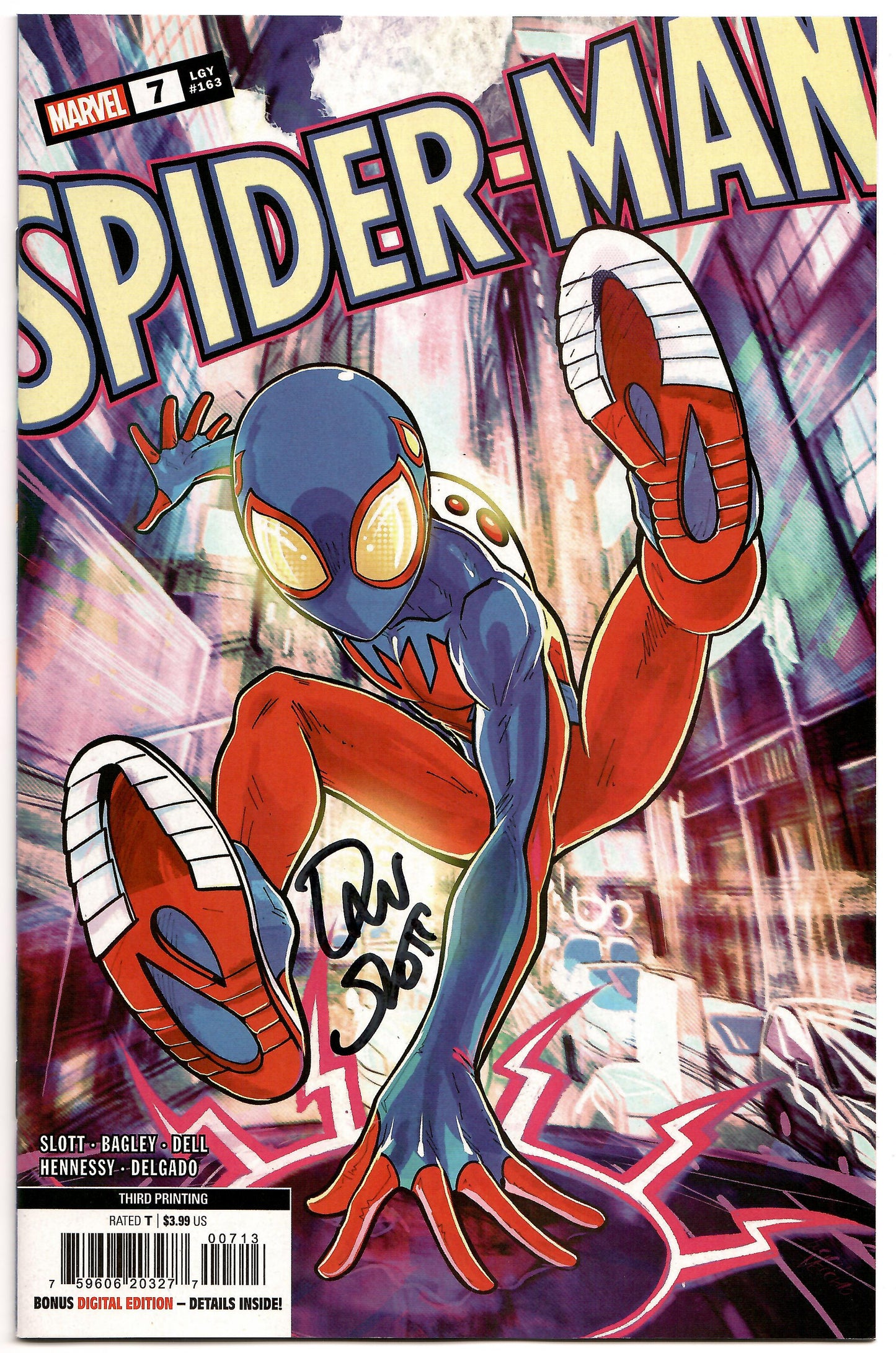 Spider-Man #7 Marvel 2023 3rd Print Luciano Vecchio Spider-Boy Variant SIGNED Dan Slott