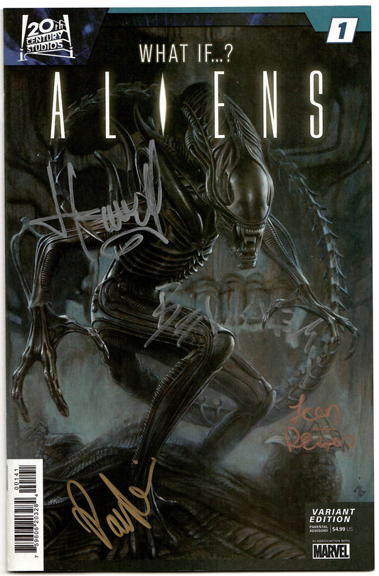 Aliens What If #1 B Marvel Adi Granov SIGNED 4x Leon + Paul Reiser Hans Rodionoff Brian Volk-Weiss