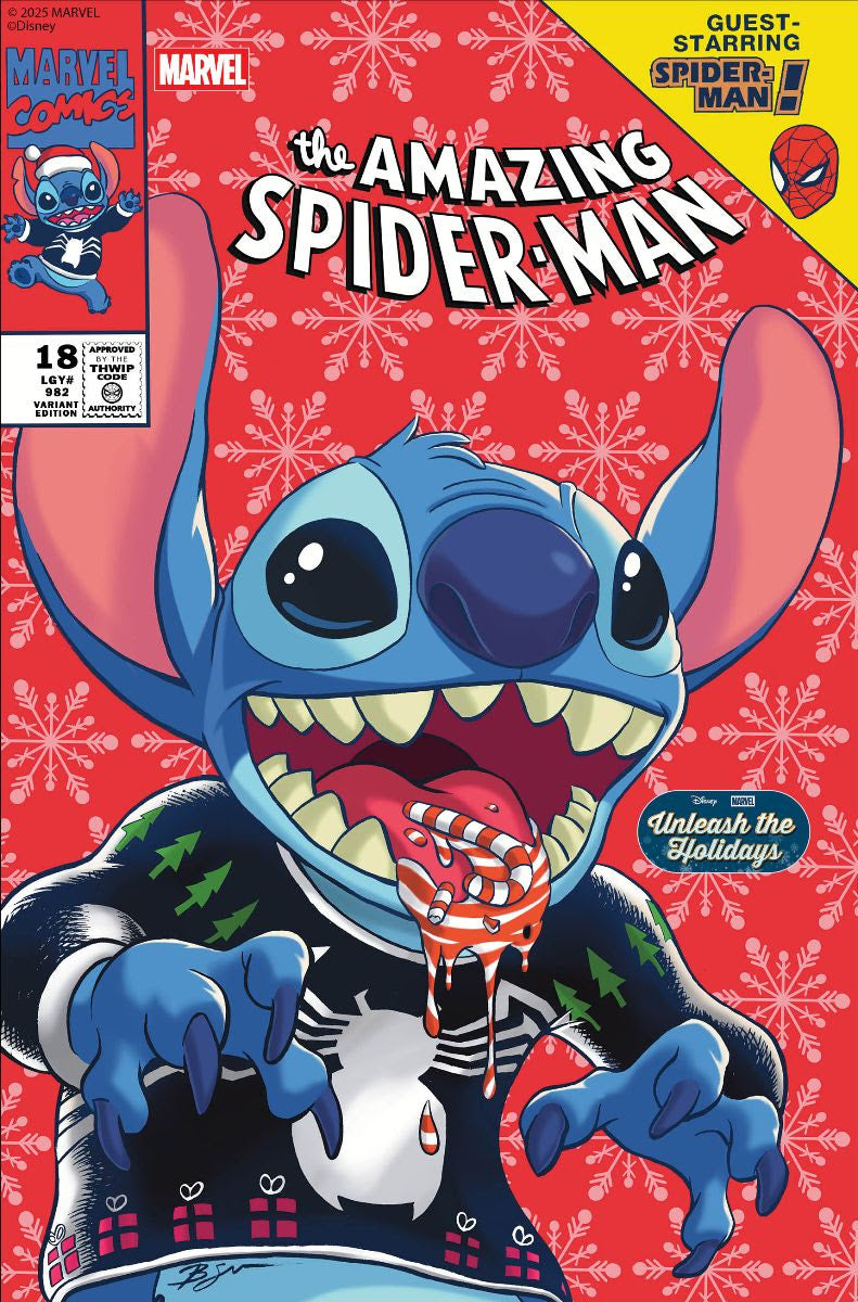Amazing Spider-Man #18 G Ben Su Disney Lilo Stitch Unleash The Holidays Variant (12/24/2025) Marvel