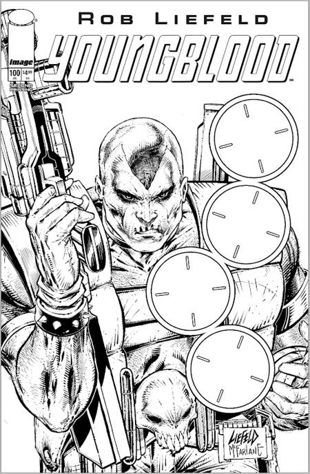 Youngblood #100 2nd Print C Rob Liefeld New Mutants 87 Homage B&W Blank (07/08/2026) Image