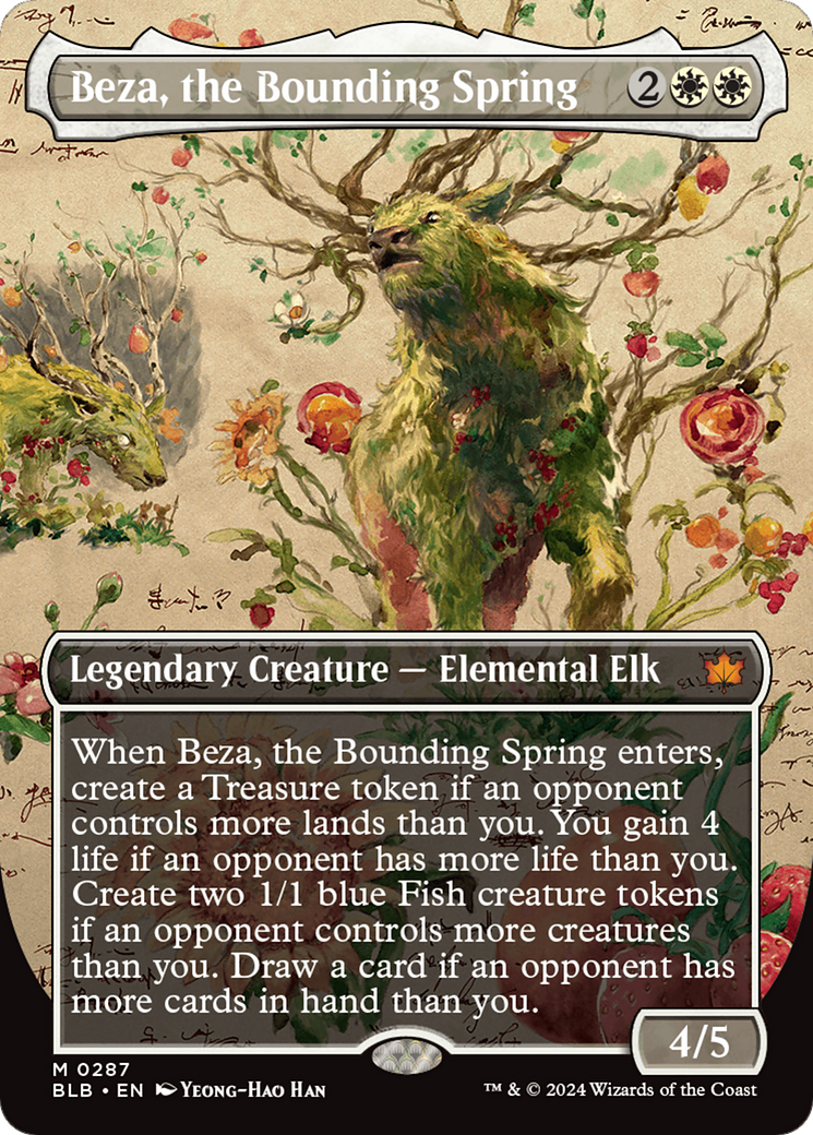 Beza, the Bounding Spring (BLB-287) - Bloomburrow: (Showcase) (Borderless)