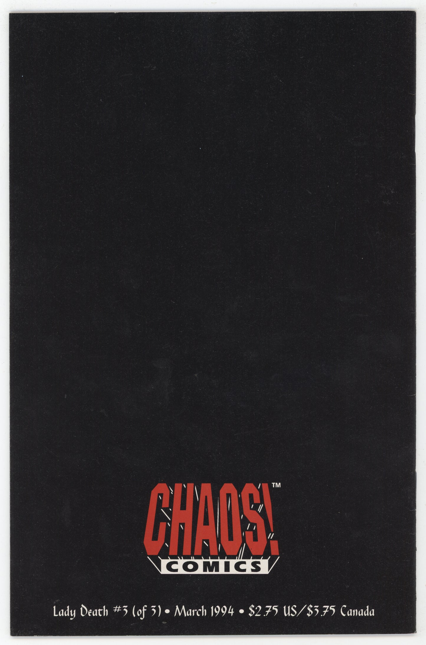 Lady Death 3 Chaos 1994 NM- 9.2 Steven Hughes Brian Pulido GGA Death Queen