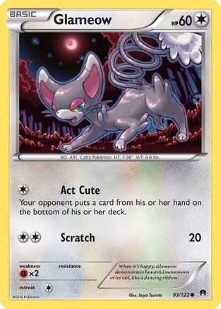 Glameow 093/122 - XY BREAKpoint Reverse Holofoil