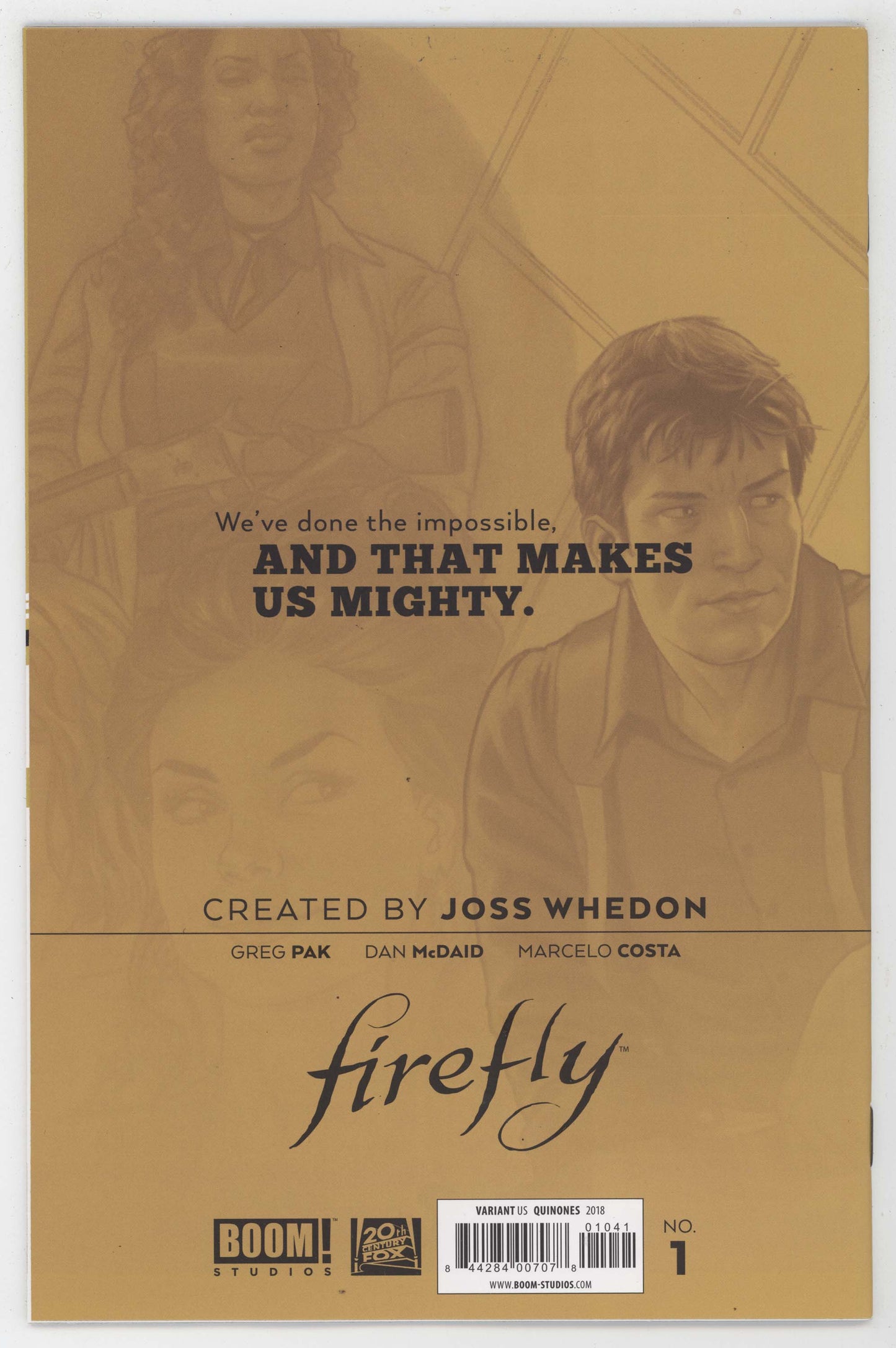 Firefly #1 1:25 BOOM 2018 B&W Joe Quinones Variant - Golden Apple Comics