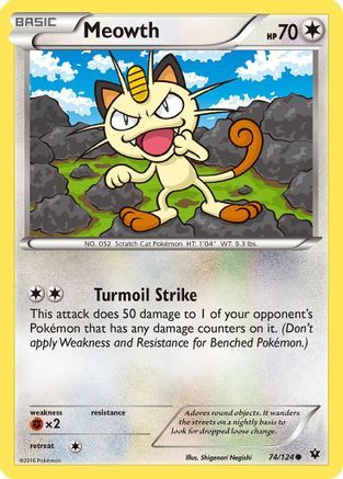 Meowth 074/124 - XY Fates Collide