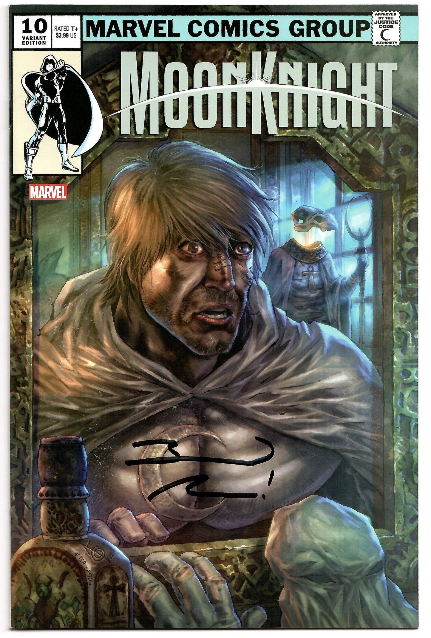 Moon Knight #10 Marvel 2022 Alan Quah Iron Man 128 Homage Variant SIGNED Jed MacKay
