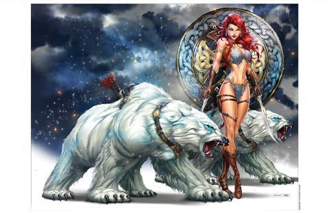 Red Sonja - Polar Bears Art Print - Golden Apple Comics