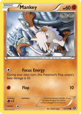 Mankey 052/114 - XY Steam Siege Reverse Holofoil