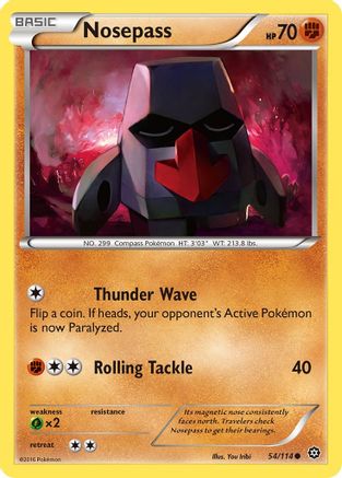 Nosepass 054/114 - XY Steam Siege Reverse Holofoil