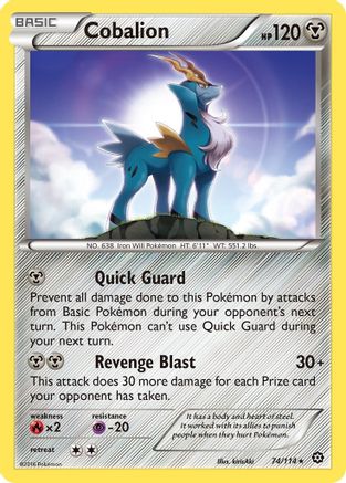 Cobalion 074/114 - XY Steam Siege Reverse Holofoil