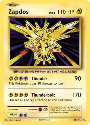 Zapdos 042/108 - XY Evolutions Holofoil