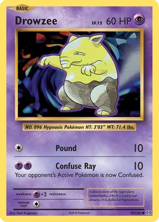 Drowzee 049/108 - XY Evolutions Reverse Holofoil
