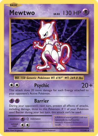Mewtwo 051/108 - XY Evolutions Reverse Holofoil