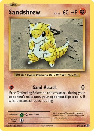 Sandshrew 054/108 - XY Evolutions Reverse Holofoil