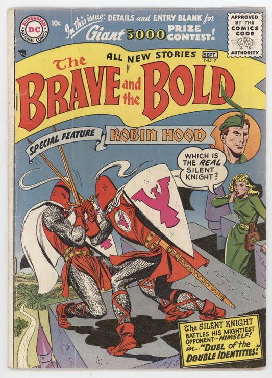 Brave And The Bold 7 DC 1956 VG FN Irv Novick Joe Kubert Russ Heath Robin Hood GGA