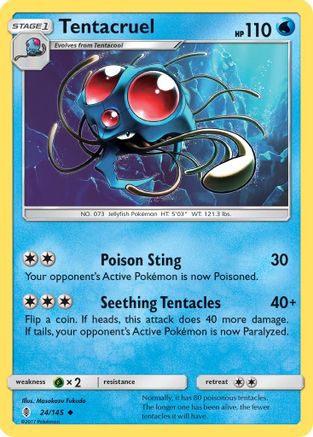 Tentacruel 024/145 - SM Guardians Rising Reverse Holofoil
