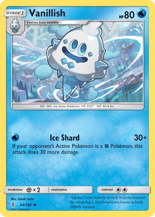 Vanillish 034/145 - SM Guardians Rising Reverse Holofoil