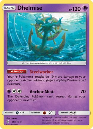 Dhelmise 059/145 - SM Guardians Rising Reverse Holofoil