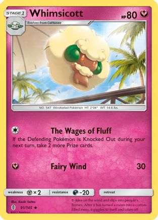 Whimsicott 091/145 - SM Guardians Rising Reverse Holofoil