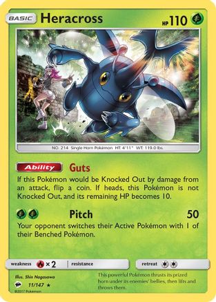 Heracross 011/147 - SM Burning Shadows Reverse Holofoil