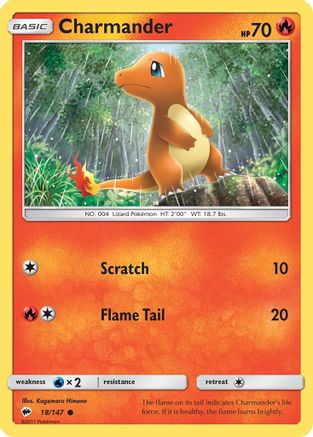 Charmander 018/147 - SM Burning Shadows Reverse Holofoil