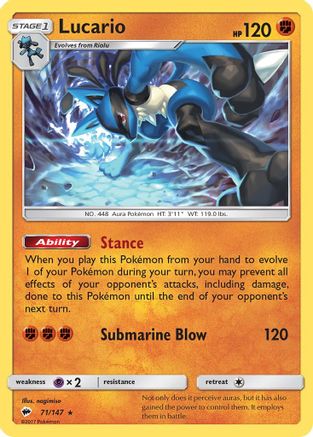 Lucario 071/147 - SM Burning Shadows Holofoil