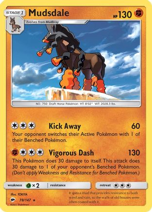Mudsdale 078/147 - SM Burning Shadows Reverse Holofoil