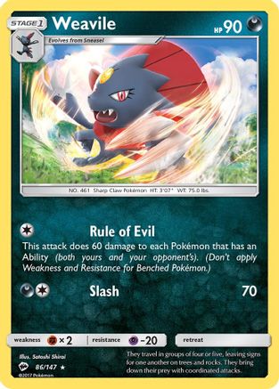 Weavile 086/147 - SM Burning Shadows
