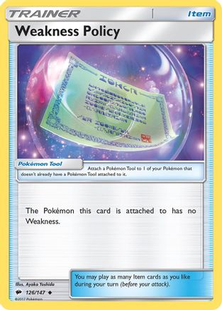 Weakness Policy 126/147 - SM Burning Shadows Reverse Holofoil