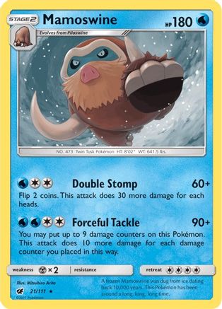 Mamoswine 021/111 - SM Crimson Invasion Reverse Holofoil