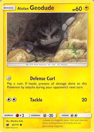 Alolan Geodude 032/111 - SM Crimson Invasion Reverse Holofoil