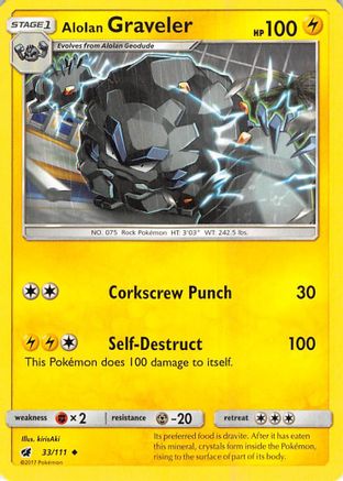 Alolan Graveler 033/111 - SM Crimson Invasion Reverse Holofoil