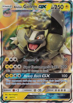 Alolan Golem GX 034/111 - SM Crimson Invasion Holofoil