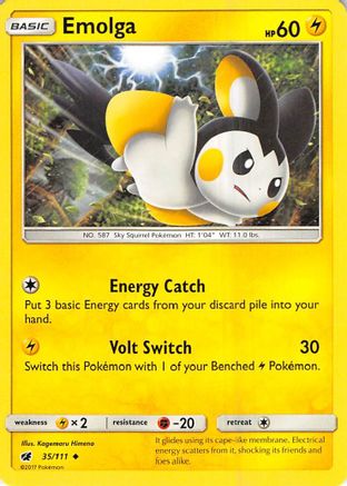 Emolga 035/111 - SM Crimson Invasion Reverse Holofoil