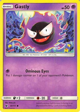 Gastly 036/111 - SM Crimson Invasion Reverse Holofoil