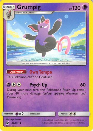 Grumpig 042/111 - SM Crimson Invasion Reverse Holofoil