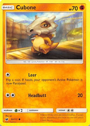 Cubone 052/111 - SM Crimson Invasion Reverse Holofoil - Golden Apple Comics