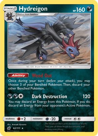Hydreigon 062/111 - SM Crimson Invasion Reverse Holofoil