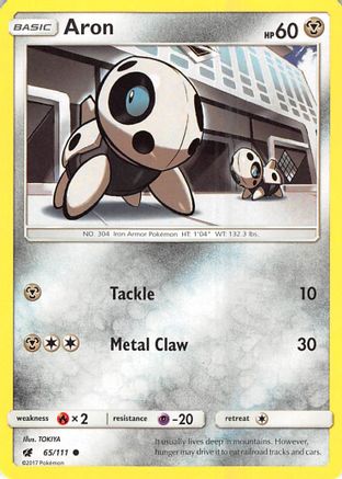 Aron 065/111 - SM Crimson Invasion Reverse Holofoil