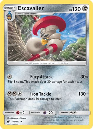 Escavalier 069/111 - SM Crimson Invasion Reverse Holofoil