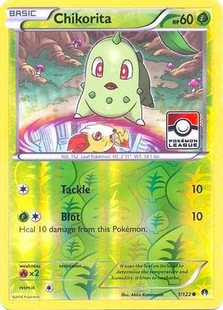 Chikorita (Pokemon League) 001/122 - League & Championship Cards Reverse Holofoil