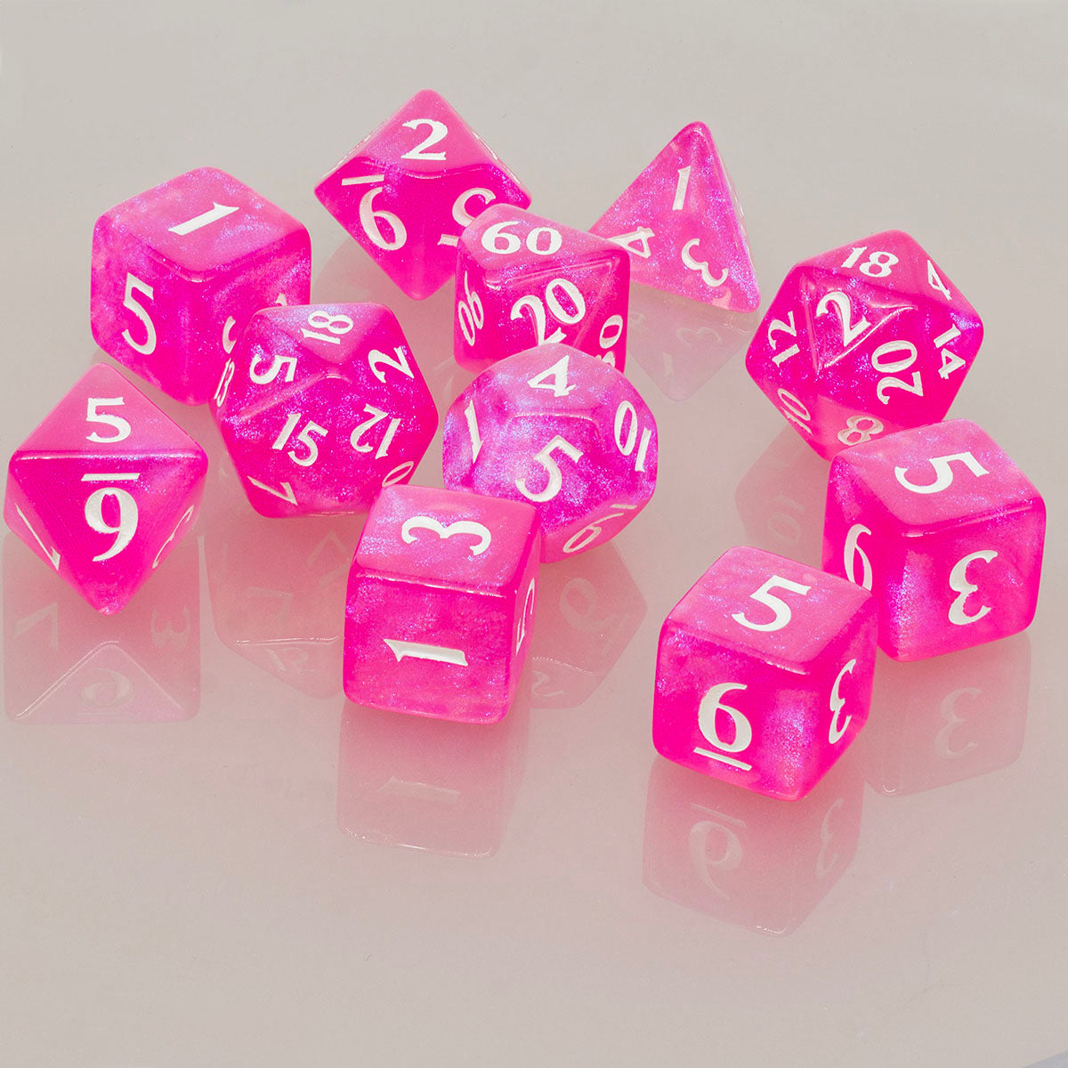 ECLIPSE® Acrylic RPG Dice Set (11ct) - Hot Pink
