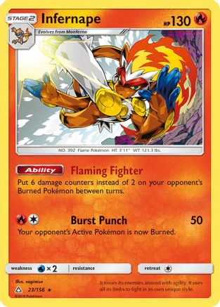 Infernape 023/156 - SM Ultra Prism Reverse Holofoil
