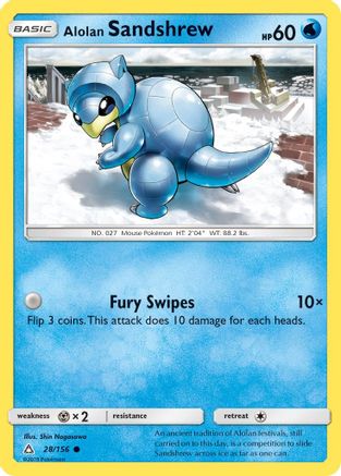 Alolan Sandshrew 028/156 - SM Ultra Prism