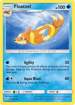 Floatzel 036/156 - SM Ultra Prism Reverse Holofoil