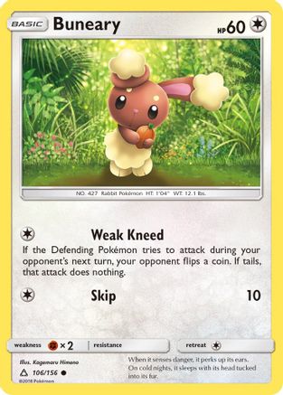 Buneary 106/156 - SM Ultra Prism Reverse Holofoil