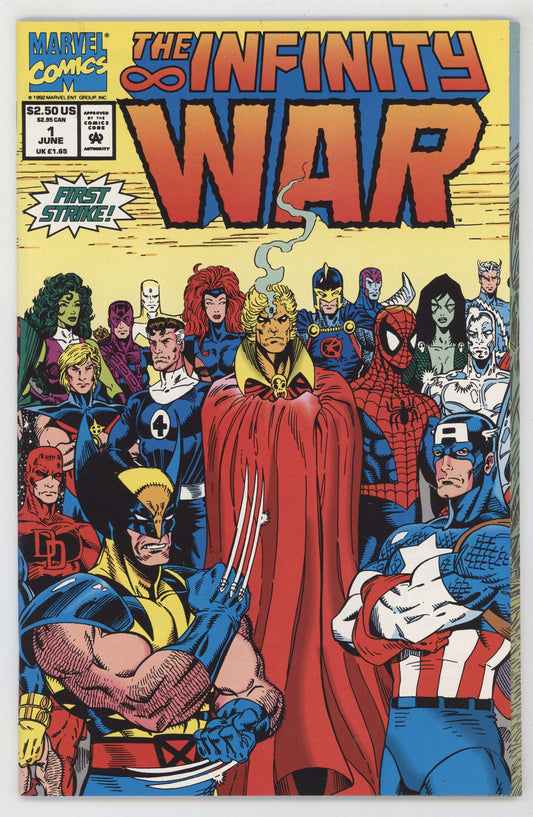 Infinity War 1 Marvel 1992 NM+ 9.6 Gauntlet Spider-Man Avengers Ron Lim