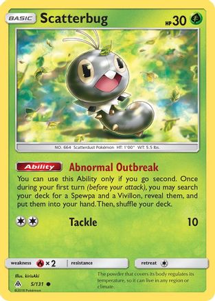 Scatterbug 005/131 - SM Forbidden Light Reverse Holofoil