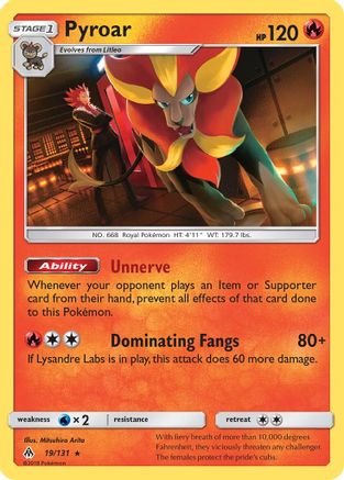 Pyroar 019/131 - SM Forbidden Light Reverse Holofoil
